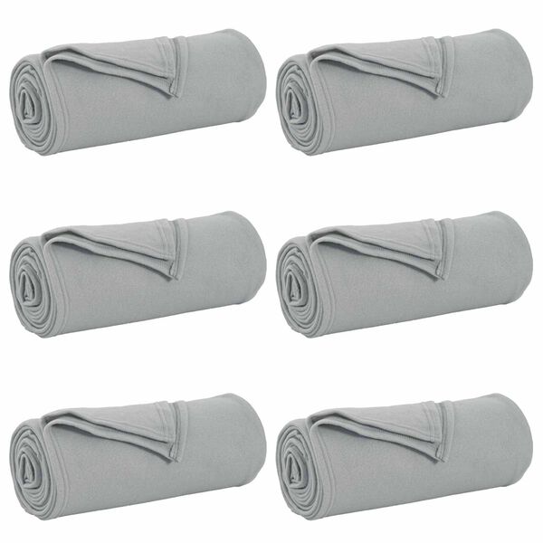 vidaXL Mantitas de Sof&aacute; 6 pcs Gris 170 x 130 cm Lana