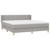 vidaXL Cama box spring con colch&oacute;n tela gris claro 160x200 cm