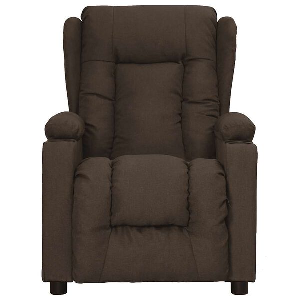 vidaXL Sill&oacute;n elevable tela marr&oacute;n oscuro