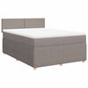 vidaXL Cama box spring con colch&oacute;n tela gris taupe 140x200 cm