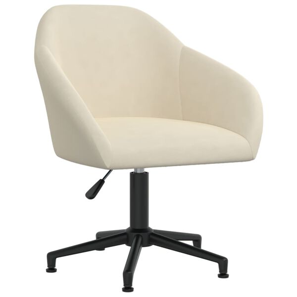 vidaXL Sillas de comedor giratorias 2 unidades terciopelo crema