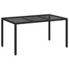 vidaXL Mesa de Jard&iacute;n Negro 150 x 90 x 75 cm rat&aacute;n sint&eacute;tico