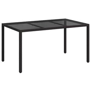 vidaXL Mesa de Jard&iacute;n Negro 150 x 90 x 75 cm rat&aacute;n sint&eacute;tico