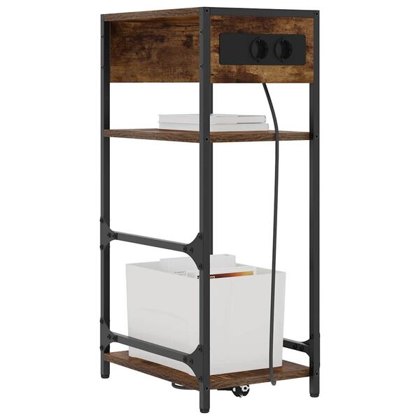 vidaXL Armario de Noche Roble ahumado 40 x 27 x 76 cm