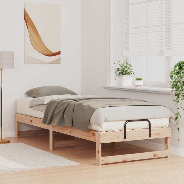 vidaXL Estructura de cama Marrón 80 x 200 cm Madera de pino macizo