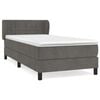 vidaXL Cama box spring con colch&oacute;n terciopelo gris oscuro 80x200 cm