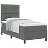 vidaXL Cama tipo Box Spring con cabecera Gris oscuro 80 x 200 cm tela