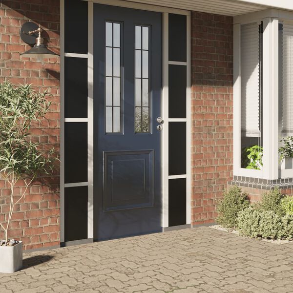 vidaXL L&aacute;mina de ventana esmerilada est&aacute;tica PVC negro 45x1000 cm