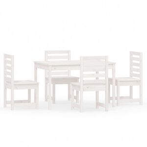 vidaXL Juego de comedor de jardín 5 piezas madera maciza pino blanco
