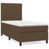 vidaXL Cama box spring con colch&oacute;n tela marr&oacute;n oscuro 100x200 cm