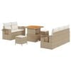 vidaXL Conjunto de sof&aacute; de jard&iacute;n 8 uds. Beige rat&aacute;n sint&eacute;tico
