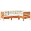 vidaXL Set de sof&aacute;s jard&iacute;n 4 pzas con cojines madera pino marr&oacute;n cera