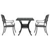 vidaXL Conjunto de mesa de jard&iacute;n 3 pcs Negro Aluminio fundido