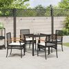 vidaXL Conjunto de Comedor de Jard&iacute;n 5 pcs Negro rat&aacute;n sint&eacute;tico