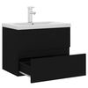 vidaXL Mueble con lavabo madera de ingenier&iacute;a negro
