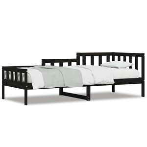 vidaXL Sof&aacute; cama sin colch&oacute;n madera maciza de pino negro 80x200 cm