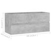 vidaXL Set muebles de ba&ntilde;o 2 piezas madera contrachapada gris hormig&oacute;n