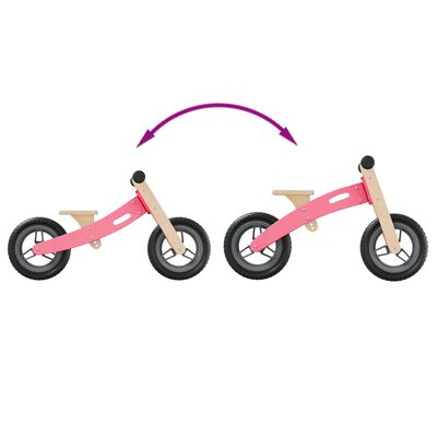 vidaXL Bicicleta sin pedales para niños rosa