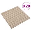 vidaXL Alfombra 20 pcs Beige a rayas 50 x 50 cm 100% Polipropileno
