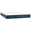vidaXL Cama box spring con colch&oacute;n terciopelo azul oscuro 140x190 cm