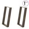 vidaXL Patas para mesa de comedor en forma de U (2 unidades, acero natural, 50 x 72-73 cm)