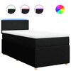 vidaXL Cama box spring con colch&oacute;n tela negro 90x190 cm
