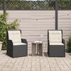 vidaXL Sillones reclinable jard&iacute;n cojines 2 uds rat&aacute;n sint&eacute;tico negro