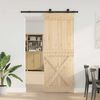 vidaXL Puerta corredera con herrajes madera maciza de pino 85x210 cm