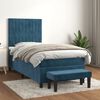 vidaXL Cama box spring con colch&oacute;n terciopelo azul oscuro 90x190 cm