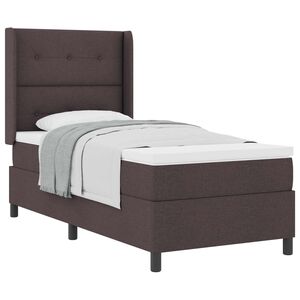 vidaXL Cama tipo Box Spring con coj&iacute;n Marr&oacute;n Oscuro 200 x 80 cm tela