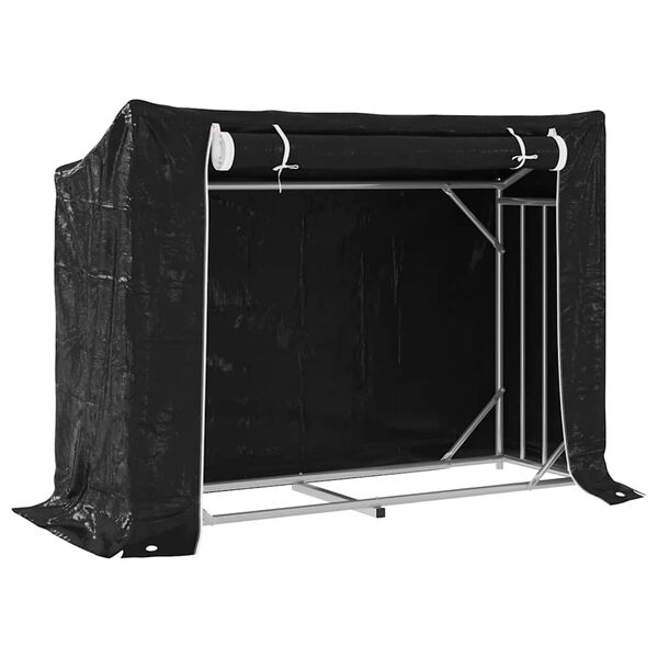 vidaXL Le&ntilde;ero cubierta lluvia 151x60,5x110,5 cm acero galvanizado