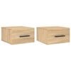vidaXL Mesitas de noche de pared 2 uds color roble Sonoma 35x35x20 cm