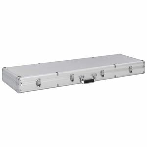 vidaXL Malet&iacute;n para armas de aluminio plateado 118x38x12 cm