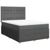 vidaXL Cama box spring con colch&oacute;n tela gris oscuro 160x200 cm