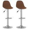 vidaXL Taburetes de cocina 2 unidades tela marr&oacute;n