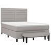 vidaXL Cama box spring con colch&oacute;n tela gris claro 140x190 cm