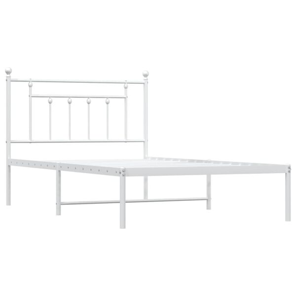 vidaXL Estructura cama sin colchón con cabecero metal blanco 107x203cm
