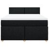 vidaXL Cama box spring con colch&oacute;n tela negro 140x200 cm