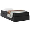 vidaXL Cama con almacenamiento y colch&oacute;n con colch&oacute;n 2 pcs Negro Cuero