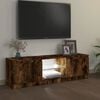 vidaXL Mueble de TV con luces LED roble ahumado 120x30x36 cm