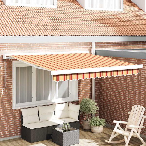 vidaXL Toldo Retr&aacute;ctil Amarillo y Naranja 350 x 250 cm Tela y Metal