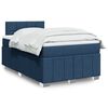 vidaXL Cama box spring con colch&oacute;n tela azul 120x190 cm
