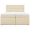 vidaXL Cama box spring con colch&oacute;n tela color crema 200x200 cm