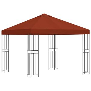 vidaXL Cenador 3 x 3 m Terracota Poli&eacute;ster y Acero 190 gsm