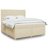vidaXL Cama box spring con colch&oacute;n tela color crema 180x200 cm