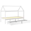 vidaXL Estructura de cama infantil cajones madera pino blanco 90x200cm