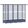 vidaXL Cama elevada con trellis y techo Gris 202,5 x 40 x 123 cm PP