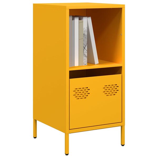 vidaXL Aparador acero laminado en fr&iacute;o amarillo mostaza 35x39x73,5 cm