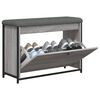 vidaXL Banco zapatero con caj&oacute;n abatible gris Sonoma 82x32x56 cm