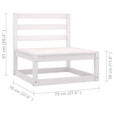 vidaXL Set de muebles de jardín 10 pzas con cojines madera pino blanco